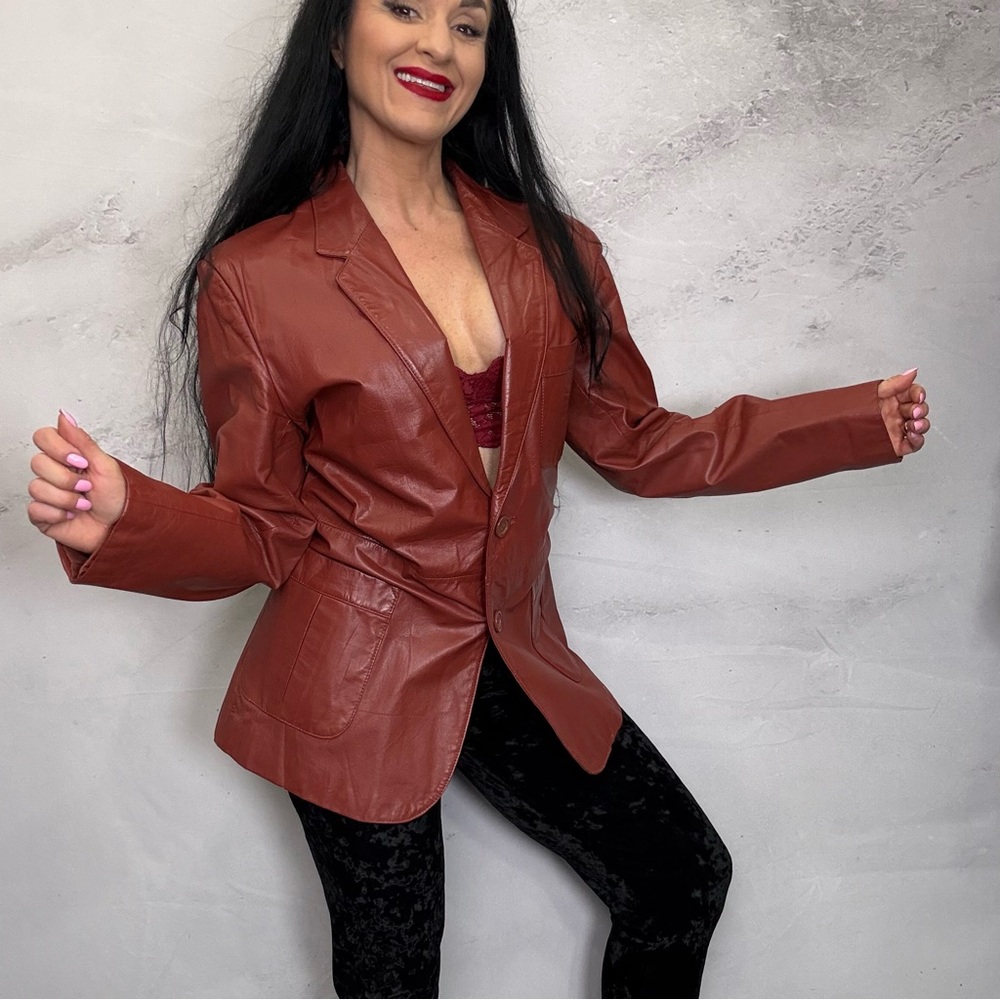 Brown Blazer with Tailored Fit and Minimalist Design